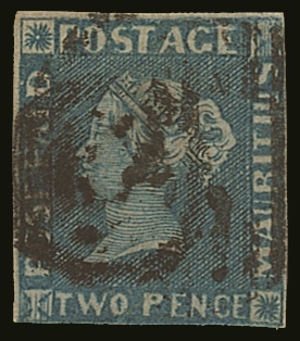 1848-59  2d Blue Early Impression (from Position 2), SG 8, Used With 3 Small Neat Margins, Good Colour & Impression. Cat - Maurice (...-1967)