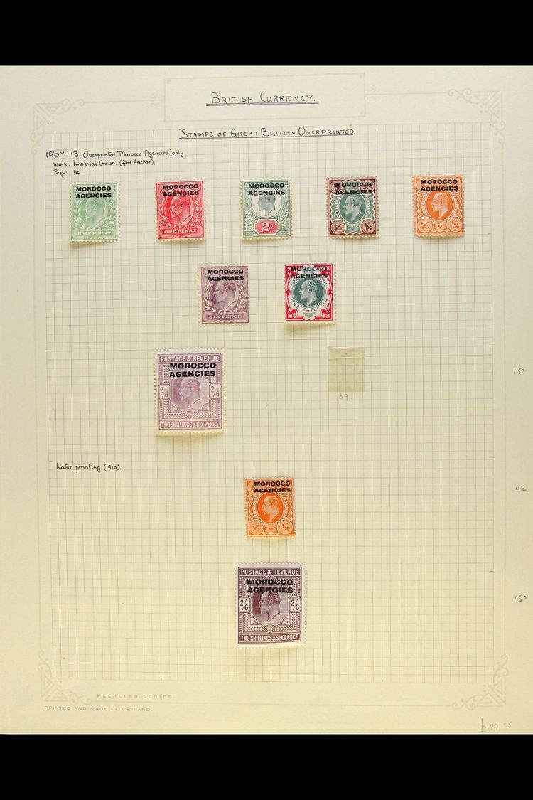 BRITISH CURRENCY 1907-56 FINE MINT COLLECTION  Written Up On Pages, With 1907-13 Set To 2s 6d, Harrison 4d, Somerset 2s  - Autres & Non Classés