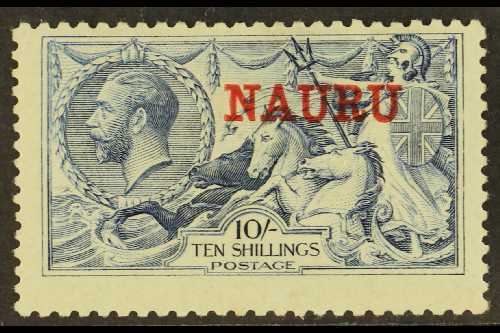 1916-23  10s Pale Blue De La Rue Seahorse, SG 23, Never Hinged Mint, Average Centering. For More Images, Please Visit Ht - Nauru