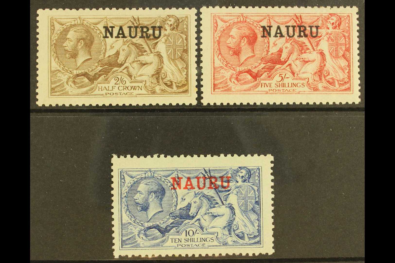 1916-23  De La Rue Seahorse High Values Set, SG 21/23, Mint, The 2s6d With Feint Tone Spot On The 2s6d Gum But A Fresh S - Nauru