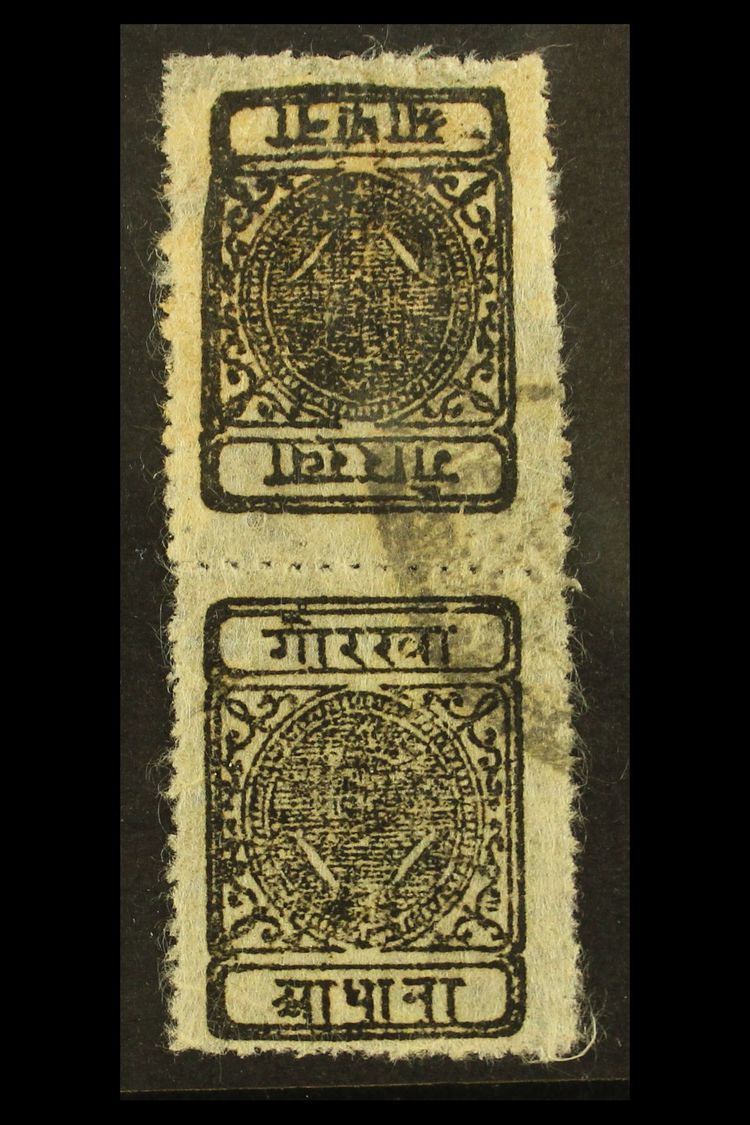 1900  ½a Black Pin-perf Vertical TETE-BECHE PAIR, H&V 24a, Very Fine Used. For More Images, Please Visit Http://www.sand - Népal
