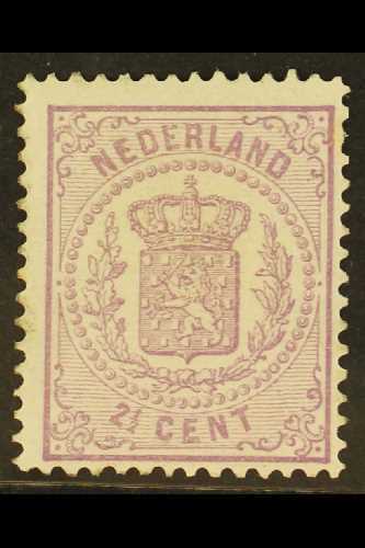 1869-76  Coat Of Arms 2½c Mauve, Perf 13-13½ Small Holes (NVPH 18C, SG 62), Lightly Hinged Mint. Fresh! For More Images, - Otros & Sin Clasificación