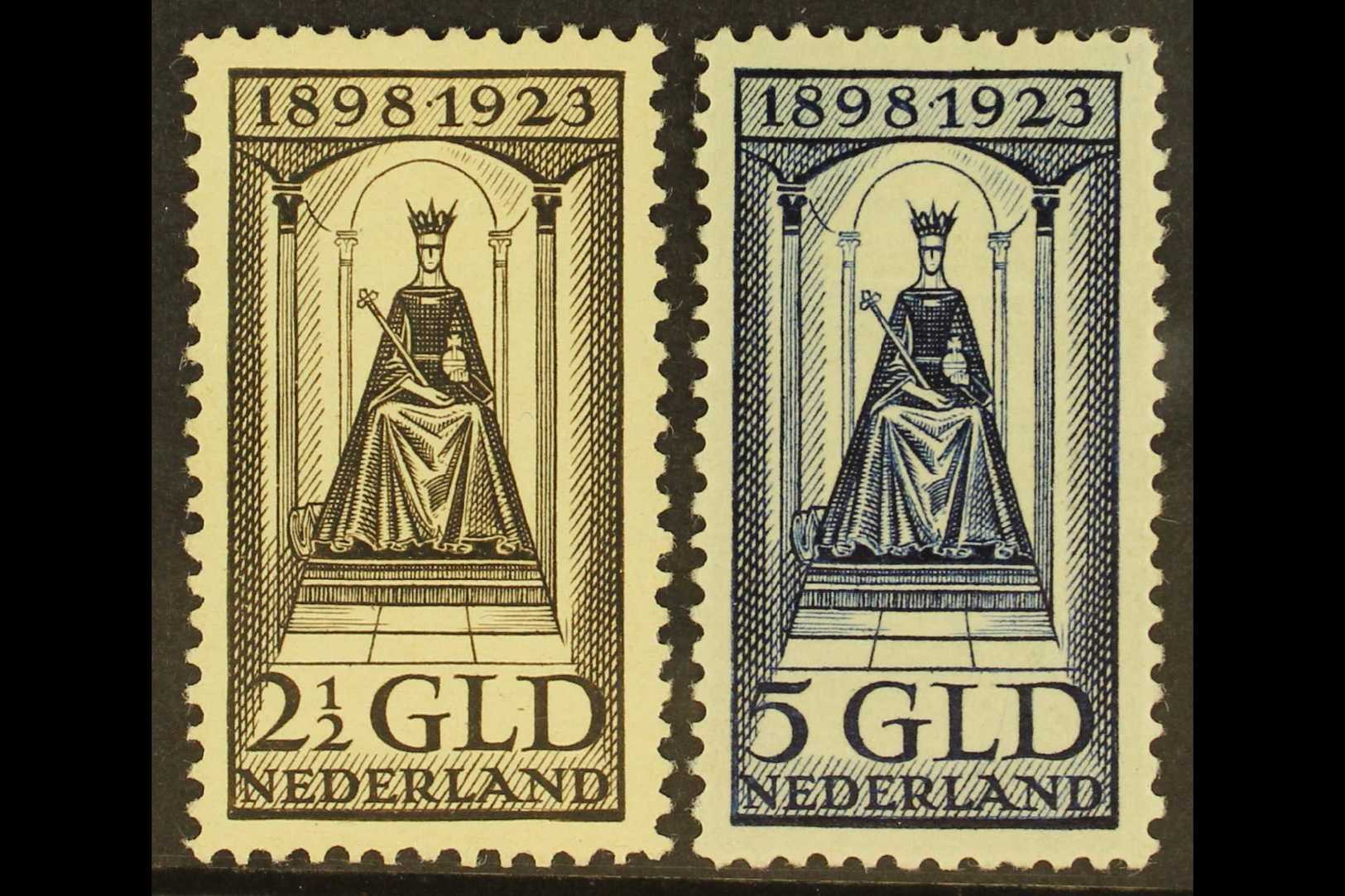 1923  Silver Jubilee Top Values 2½g And 5g (NVPH 130/31, SG 268/69) Very Fine Mint. Fresh And Attractive! (2 Stamps) For - Autres & Non Classés