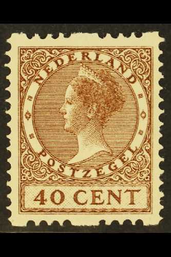 1926-27  (wmk Circles) 40c Brown With Interrupted Perf On Two Sides (NVPH R31, SG 328B), Very Fine Never Hinged Mint. Fo - Otros & Sin Clasificación