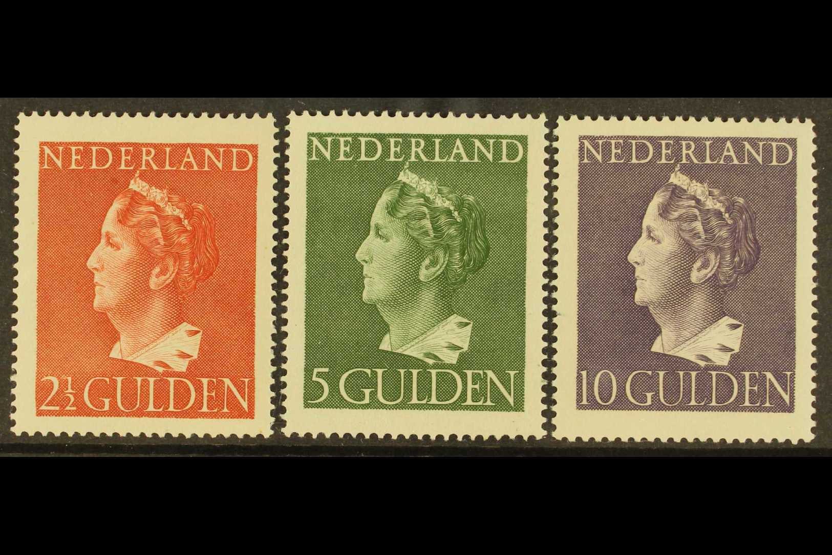 1946  Queen Wilhelmina 2½g, 5g And 10g (NVPH 347/49, SG 617/19), Very Fine Never Hinged Mint. (3 Stamps) For More Images - Otros & Sin Clasificación