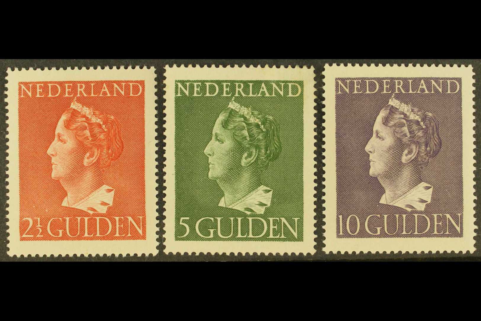 1946  Queen Wilhelmina 2½g, 5g And 10g (NVPH 347/49, SG 617/19), Very Fine Mint, Lightly Hinged. (3 Stamps) For More Ima - Other & Unclassified