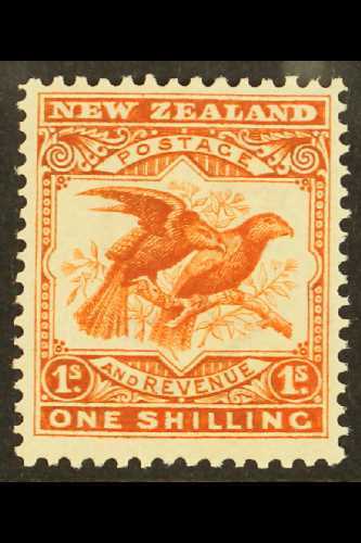 1907-09  1s Orange Red Bird, Small Die Perf 14 X 15, SG 385, Fine Mint. For More Images, Please Visit Http://www.sandafa - Autres & Non Classés