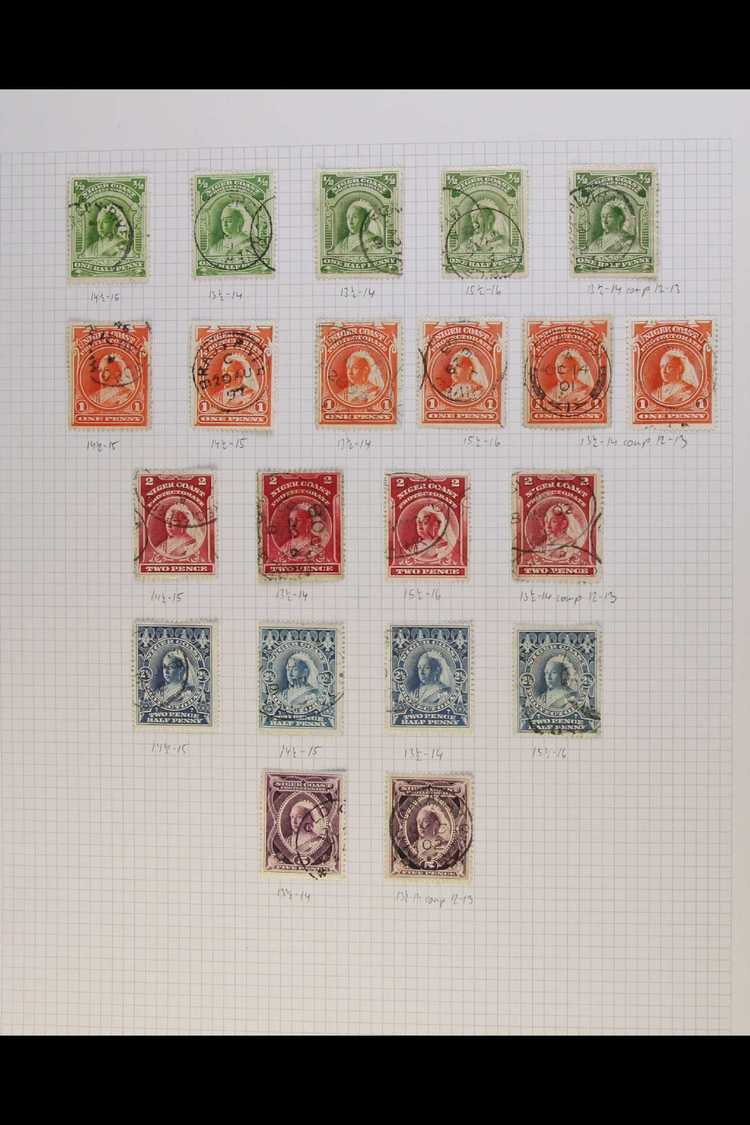 1897-1898 USED COLLECTION  With Many Perforation Types On Leaves, Includes 1897-98 Set Inc Perf 13½-14 5d, 1s, 2s6d & 10 - Otros & Sin Clasificación