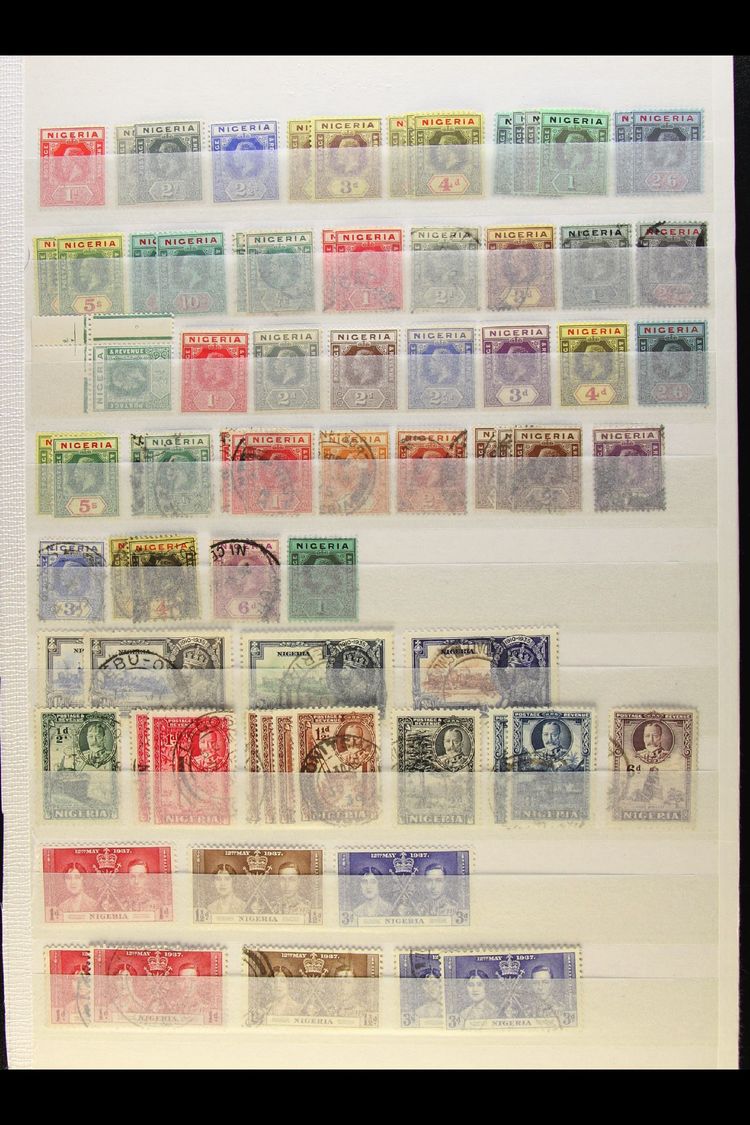 1914-1953 OLD RANGES  On A Two-sided Stock Page, Mint & Used, Inc 1914-29 Mint Vals To 2s6d (x2), 5s (x2) & 10s (x2), 19 - Nigeria (...-1960)