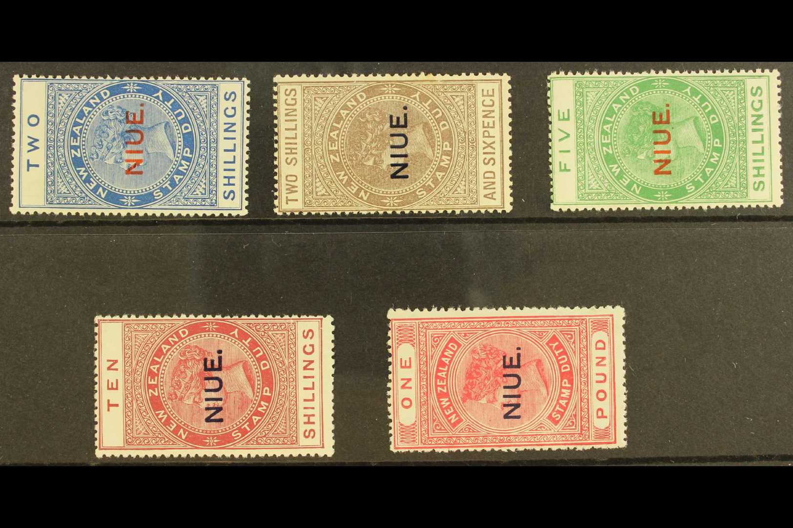 1918-29  Tall 2s To £1 Postal Fiscals, SG 33/37, Fine Mint. (5) For More Images, Please Visit Http://www.sandafayre.com/ - Niue