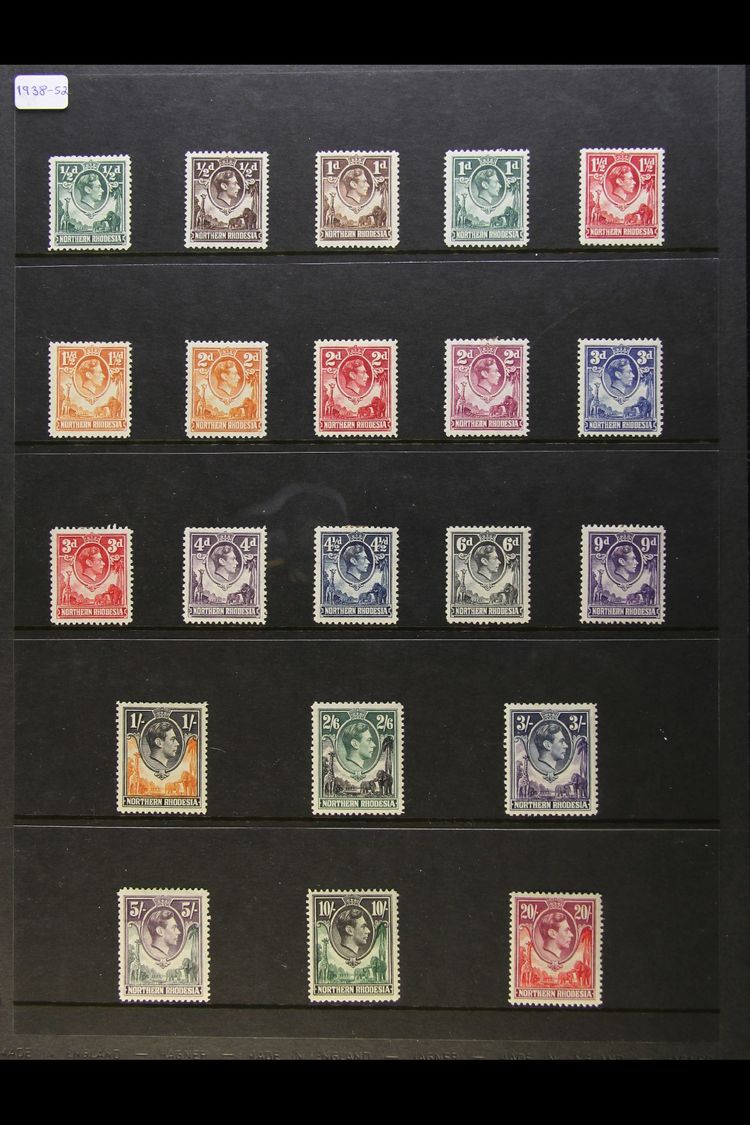 1938-52  KGVI Definitives Complete Set, SG 25/45, Very Fine Mint. (21 Stamps) For More Images, Please Visit Http://www.s - Rodesia Del Norte (...-1963)