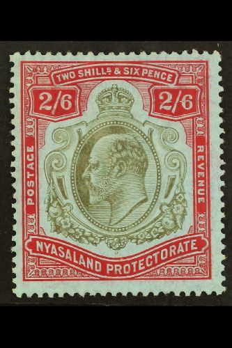 1908-11  2s6d Brownish Black & Carmine Red/blue, SG 78, Fine Mint For More Images, Please Visit Http://www.sandafayre.co - Nyassaland (1907-1953)