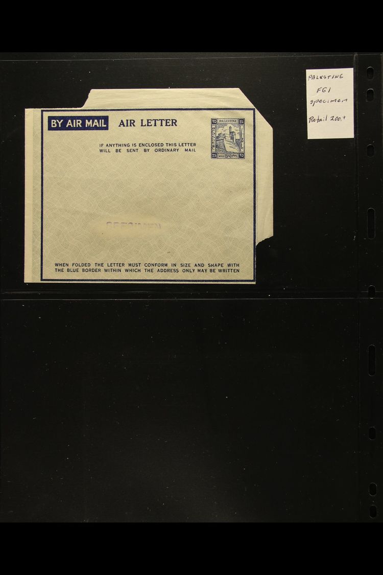 1944-1947 AIR LETTERS  Small Collection With 1944 Formula Air Letter Card To UK Bearing Palestine Stamps & Censor Cachet - Palestine