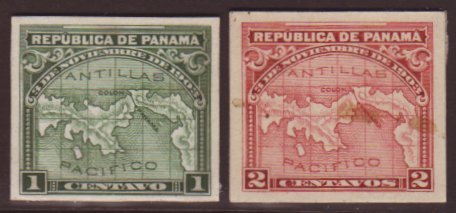 1905  1c Green And 2c Red Declaration Of Independence 'Map' Set (SG 136/7, Scott 179/80) Issued Colours Stamp- Size DIE  - Panama