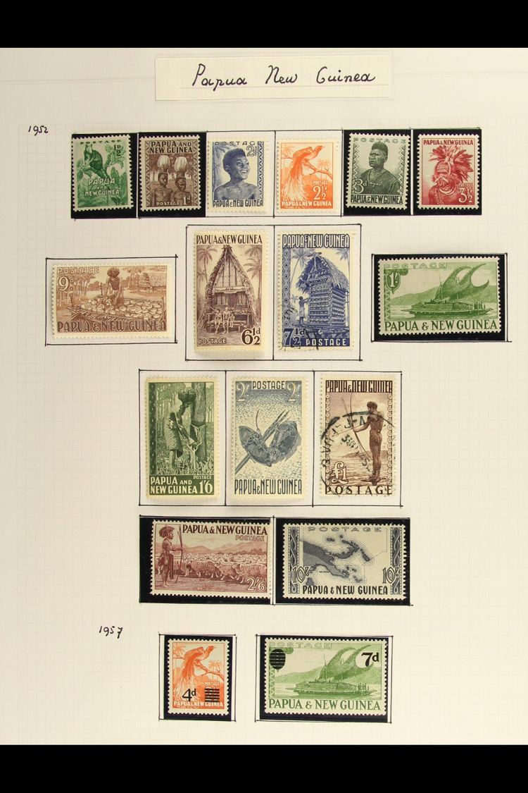 1952-74  All Different Mint Or Used Collection On Album Pages, Includes 1952-58 Set Complete To 10s Mostly Mint Plus £1  - Papouasie-Nouvelle-Guinée