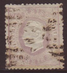 1870-84  240r Pale Dull Lilac Luis Straight Label Unsurfaced Paper Perf 12½, SG 99, Mi 44x B, Used, Repaired At Bottom,  - Otros & Sin Clasificación