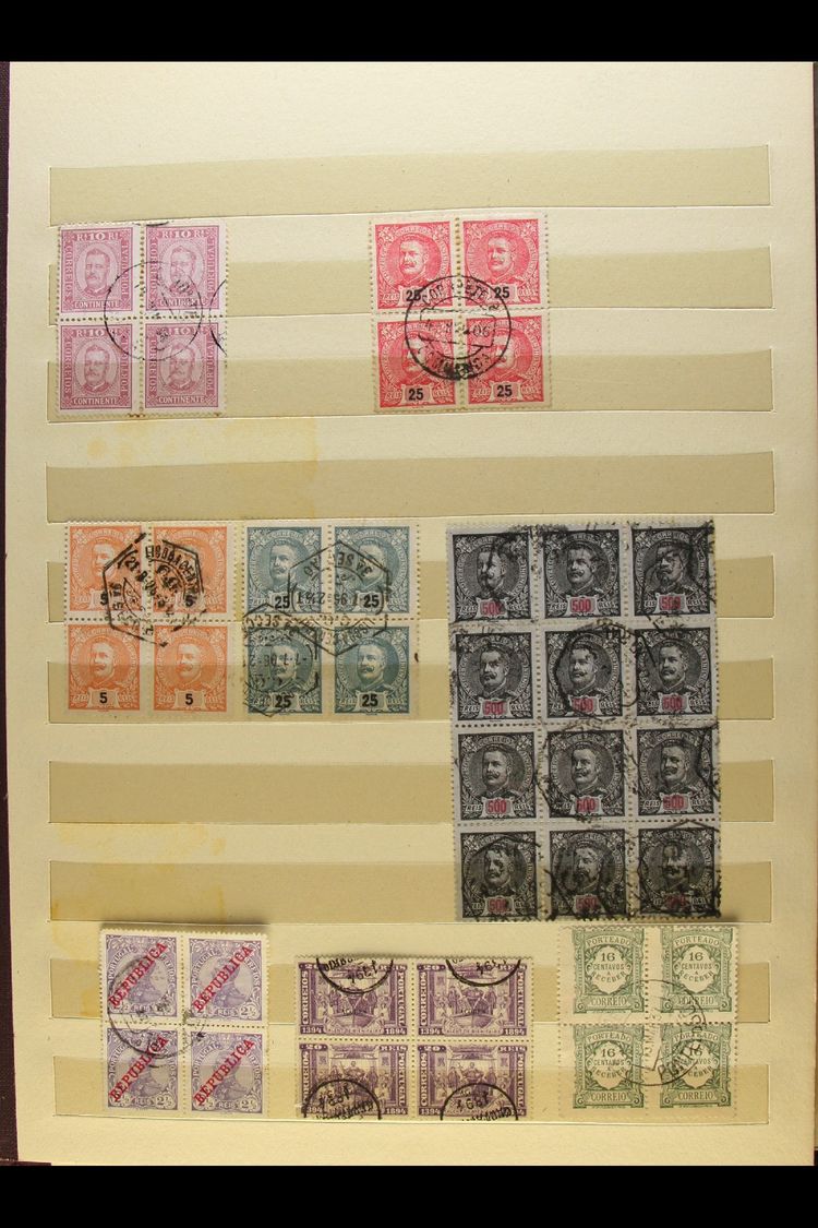 1892-1940 USED BLOCKS OF FOUR.  A Collection Of All Different Used BLOCKS Of 4 On Stock Pages, Inc 1895-96 500r Block Of - Autres & Non Classés