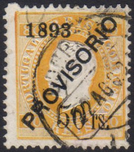 1893  50r On 80r Pale Orange, SG 310, Fine Used, Centered Slightly Right. For More Images, Please Visit Http://www.sanda - Autres & Non Classés