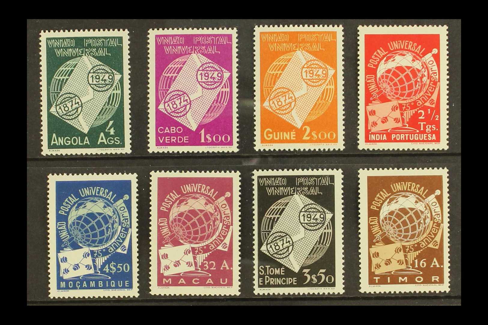 1949 UPU OMNIBUS SERIES.  The 8 Different UPU Values, Including The Good Macau Stamp, Each Superb Never Hinged Mint (8). - Otros & Sin Clasificación