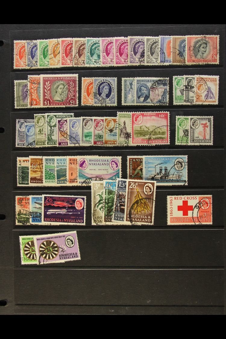 1954-63 FINE USED COLLECTION  1954-56 Set Plus ½d And 1d Coil Stamps, 1959-62 Set To 10s, Plus ½d And 1d Coil Stamps, 19 - Rhodésie & Nyasaland (1954-1963)