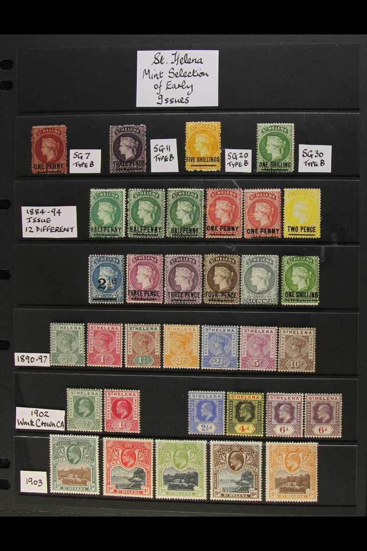 1864 -1903 EARLY MINT SELECTION  Beautifully Presented On A Stock Card, Including 1864-80 Values, SG 7, 11, 20, 30, Then - Saint Helena Island