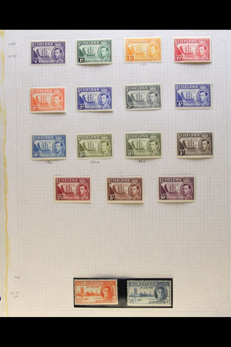1937-90 COLLECTION  With KGVI Complete Incl. 1938-44 Set With Both 8d Shades Mint, 1953-59 Set Mint, Then Never Hinged M - Isla Sta Helena