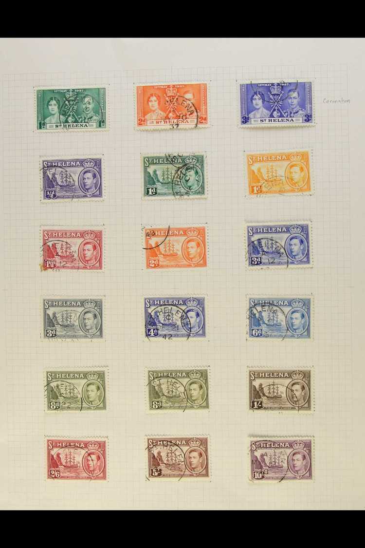 1937-98 VERY FINE USED COLLECTION  An Attractive All Different Collection On Album Pages, Includes 1938-44 Complete Defi - Isla Sta Helena