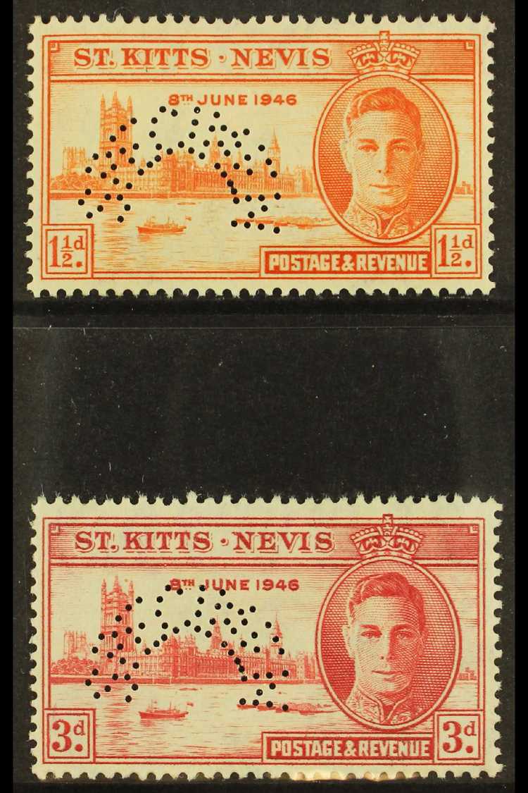 1946  Victory Pair, Perforated "Specimen", SG 78s/9s, Fine Mint, Large Part Og. For More Images, Please Visit Http://www - St.Kitts-et-Nevis ( 1983-...)