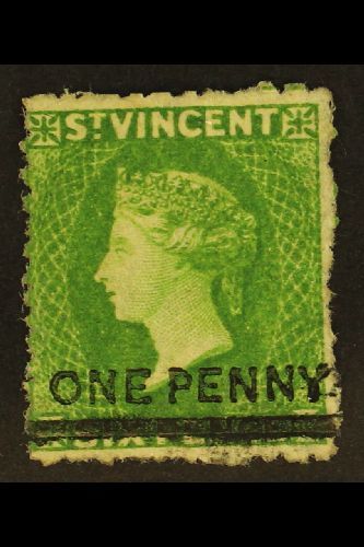 1881  1d On 6d Bright Green, SG 34, Fine Mint, Large Part Og. For More Images, Please Visit Http://www.sandafayre.com/it - St.Vincent (...-1979)