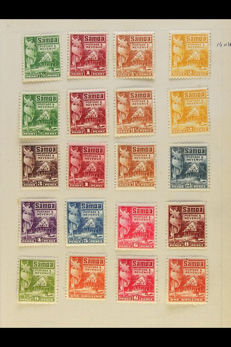 1886-1946 FINE MINT  Collection On Miniature Album Leaves. With Nice Range Of 19th Century Values; 1914-15 Set; 1914-24  - Samoa