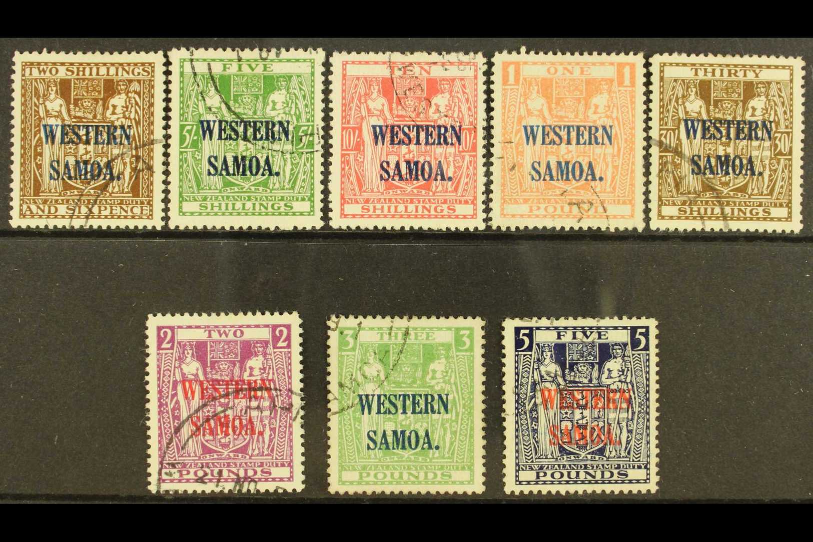 1945 - 1953  Postal Fiscal Set Complete On Wiggins Teape Paper, Wmk Mult NZ And Star, SG 207/14, Very Fine And Fresh Use - Samoa