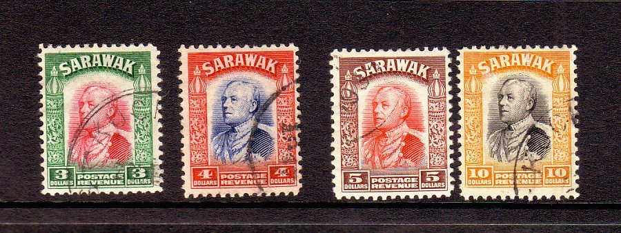 1934  Brooke $3, $4, $5 And $10 SG 122/25, Superb Cds Used. (4) For More Images, Please Visit Http://www.sandafayre.com/ - Sarawak (...-1963)