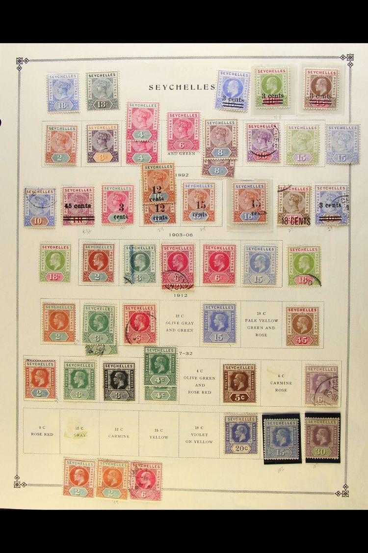 1890-1985 COLLECTION ON ALBUM PAGES  Plus Some Loose Stamps/sets Awaiting Incorporation. Fresh Mint And Fine Used - Chie - Seychelles (...-1976)