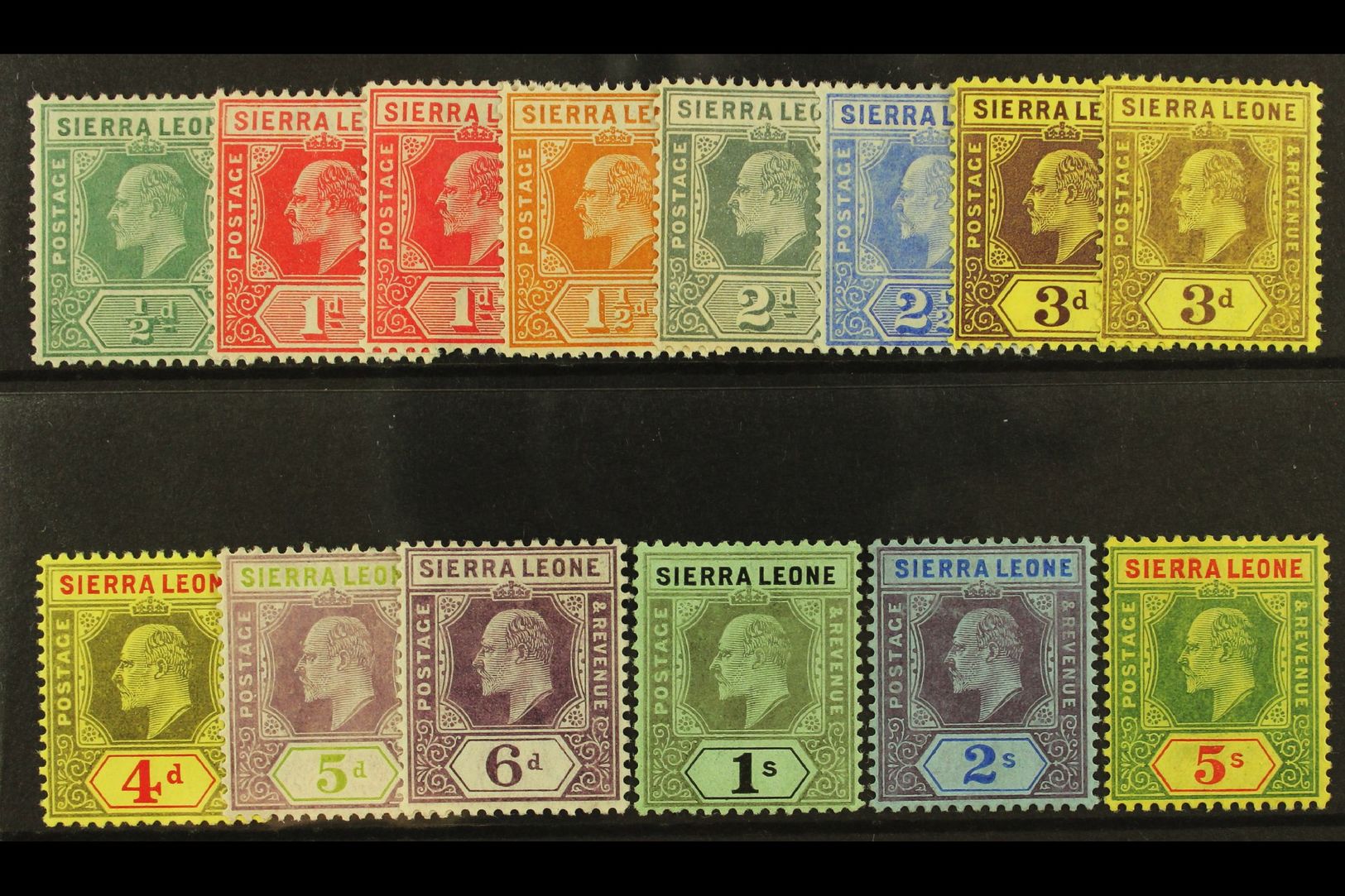 1907-12  Set To 5s, SG 99/110, With Both 1d And 3d Shades Or Papers, Fine Mint. (14) For More Images, Please Visit Http: - Sierra Leone (...-1960)