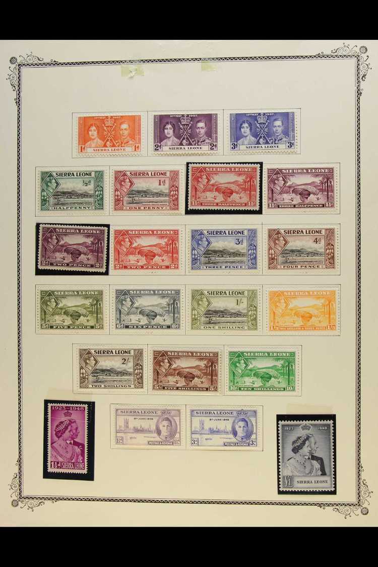 1937-62 MINT COLLECTION  Presented On A Pair Of "Scott" Pages. Includes KGVI Pictorial Set To 10s (1½d Red & 2d Mauve Ar - Sierra Leona (...-1960)