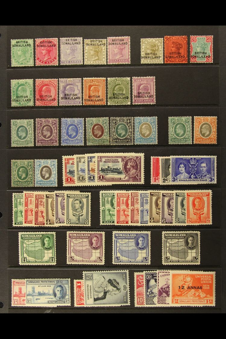 1903-60 ALL DIFFERENT FINE MINT COLLECTION  Includes 1903 Opts On India QV (at Top) To 8a, QV (at Bottom) To 1r, Plus KE - Somalilandia (Protectorado ...-1959)