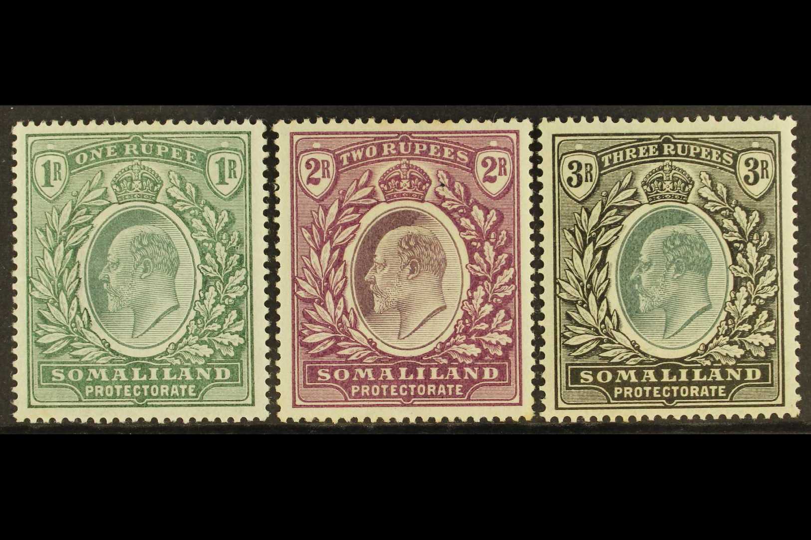 1904  1r, 2r, And 3r, SG 41/43, Fine Mint. (3 Stamps) For More Images, Please Visit Http://www.sandafayre.com/itemdetail - Somaliland (Protectorat ...-1959)