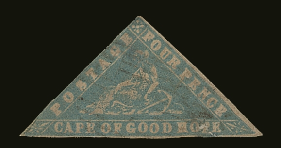 CAPE OF GOOD HOPE  1861 4d Pale Milky Blue "WOOD-BLOCK" Triangular, SG 14, Lightly Used With 2 Small Margins (brushing A - Sin Clasificación