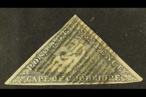 CAPE OF GOOD HOPE  1855 6d Slate Lilac On Blued Paper, SG 7c, Good Used With Clear To Large Margins All Round, Just A Li - Sin Clasificación