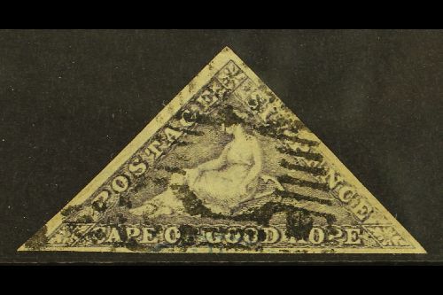 CAPE OF GOOD HOPE  1855 6d Slate Lilac On Blued Paper, SG 7c, Fine Used With Large Margins All Round, Good Bluing, Barre - Non Classés