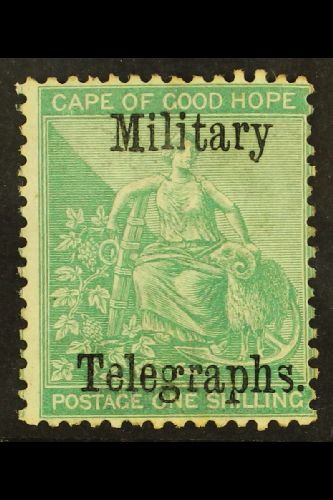 CAPE OF GOOD HOPE  MILITARY TELEGRAPHS 1885 1s Green, Wmk Crown CC, Ovptd, Barefoot 2, Mint. For More Images, Please Vis - Non Classés