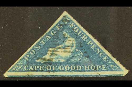CAPE OF GOOD HOPE  1855-63 4d Deep Blue/white Paper, SG 6, Used With 3 Margins & Part Adjacent Stamp At Base For More Im - Sin Clasificación