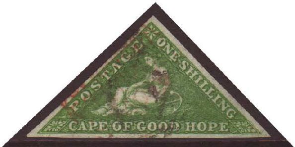 CGH  1855-63 1s Bright Yellow-green Triangular, SG 8, Very Fine Used With Lovely Even Margins All Round. Lightly Cancell - Non Classés