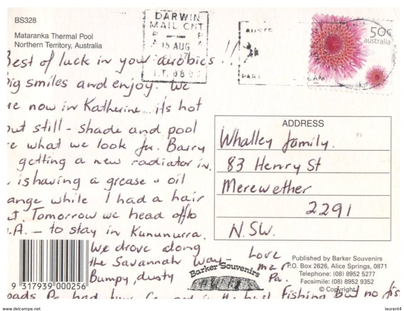 (111) Australia - (with Stamp At Back Of Postcard) - NT - Mataranka Pool - Darwin