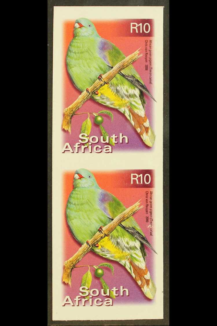 2001-10  10r African Green Pigeon, IMPERFORATE VERTICAL PAIR, Unlisted, As SG 1292, SACC 1317a, Never Hinged Mint, Some  - Sin Clasificación