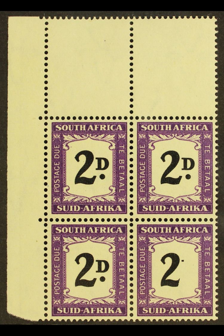 POSTAGE DUE VARIETY  1950-8 2d Black & Violet, Block Of Four With "D" Almost Entirely OMITTED In One Position, SG D40 Va - Sin Clasificación