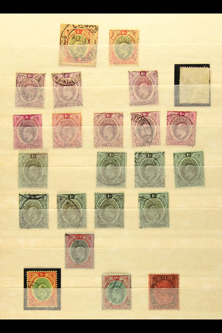 1907 -11 USED SELECTION  Useful Range With Some Light Duplication, With Values To £1 (cleaned) And Including 6d Purple W - Nigeria (...-1960)