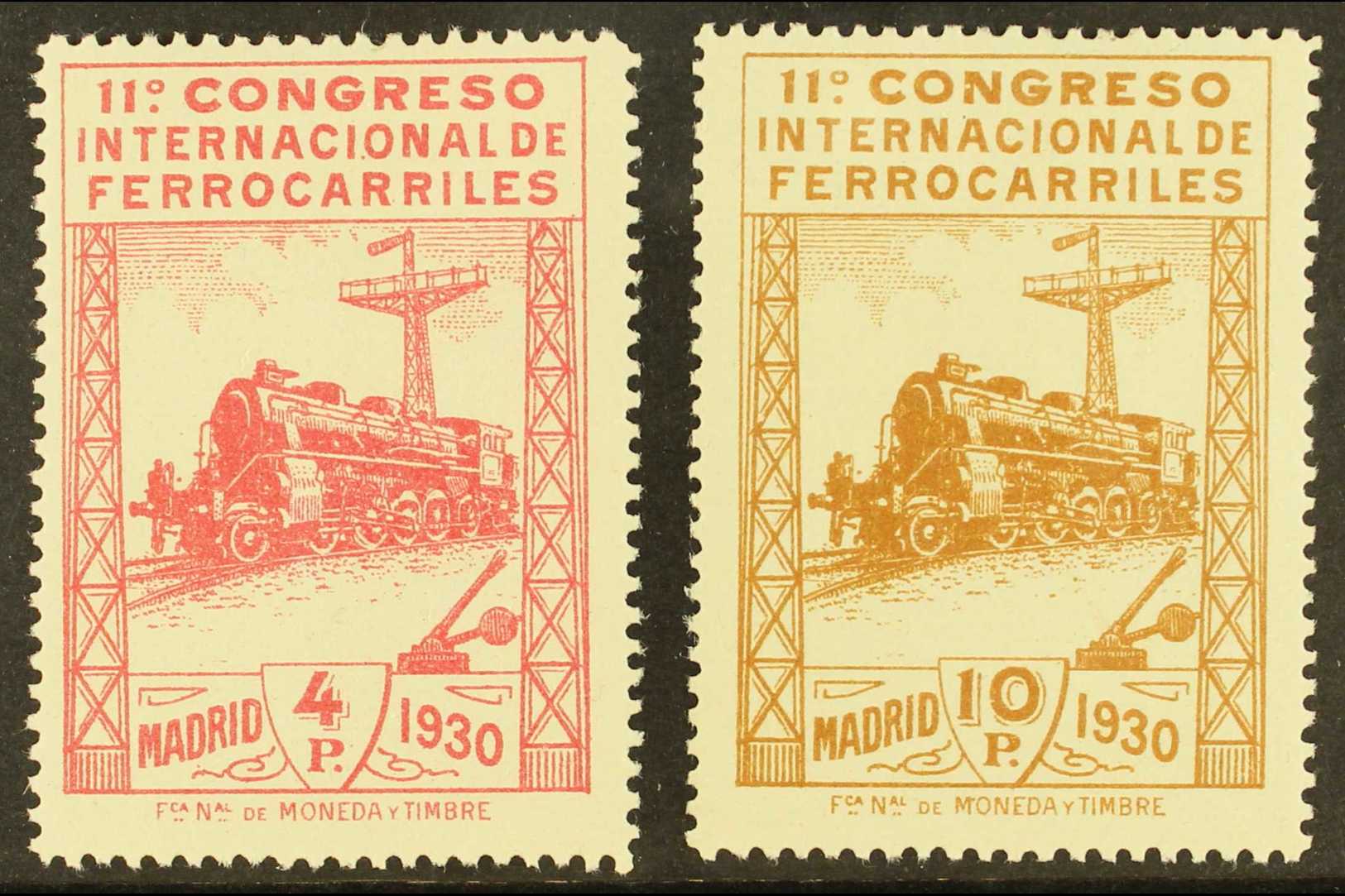 1930  4p Carmine & 10p Brown Railway Congress, Mi 455/6, SG 545/6, Fine Mint (2). For More Images, Please Visit Http://w - Autres & Non Classés