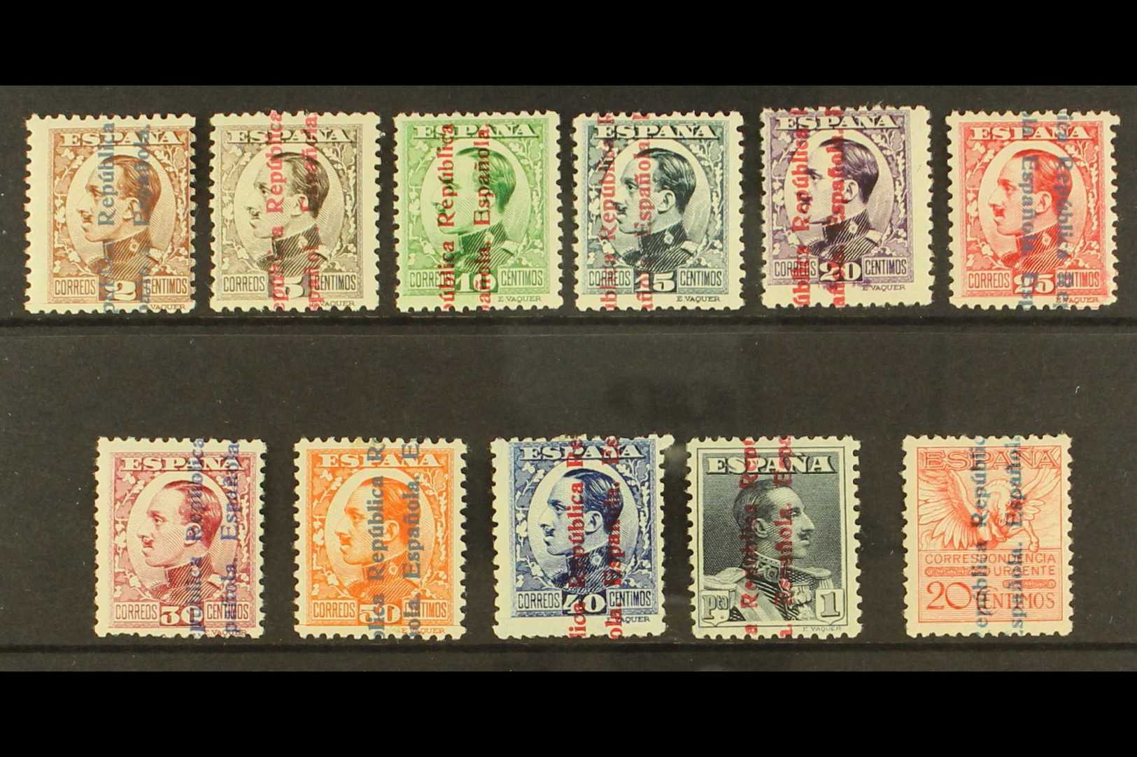 1931  "Republica" Continuously Overprinted Complete Set, SG 687/E697, Very Fine Mint. (11 Stamps) For More Images, Pleas - Autres & Non Classés