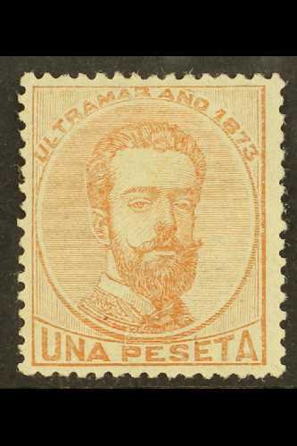CUBA  1873 1p Chestnut King Amadeo (SG 55, Edifil Ant 27), Fine Mint With Large Part Og, Signed, Fresh. For More Images, - Otros & Sin Clasificación
